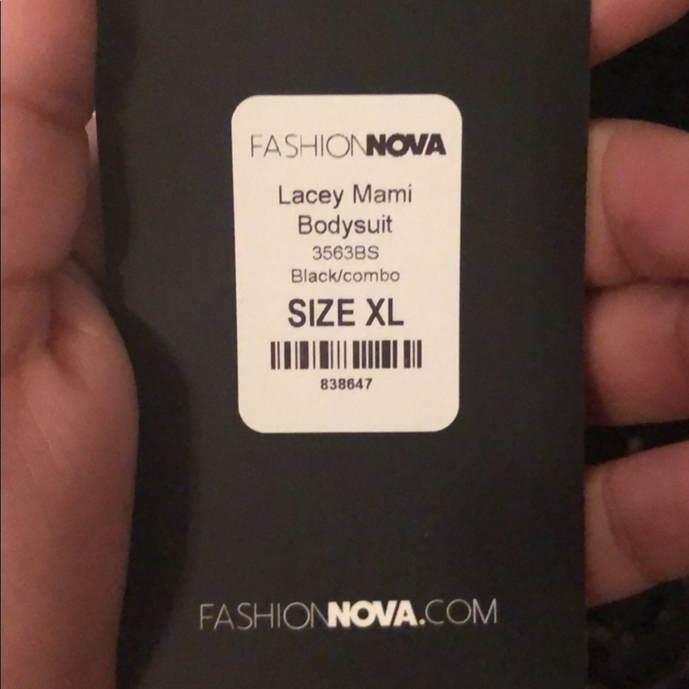 Black lace fashion nova body suit! NEVER WORN.